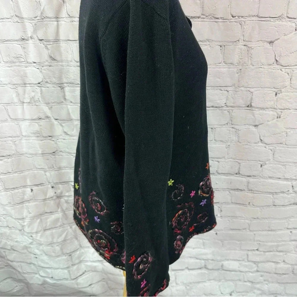 vintage david brooks embroidered cotton tunic sweater large - Picture 3 of 7